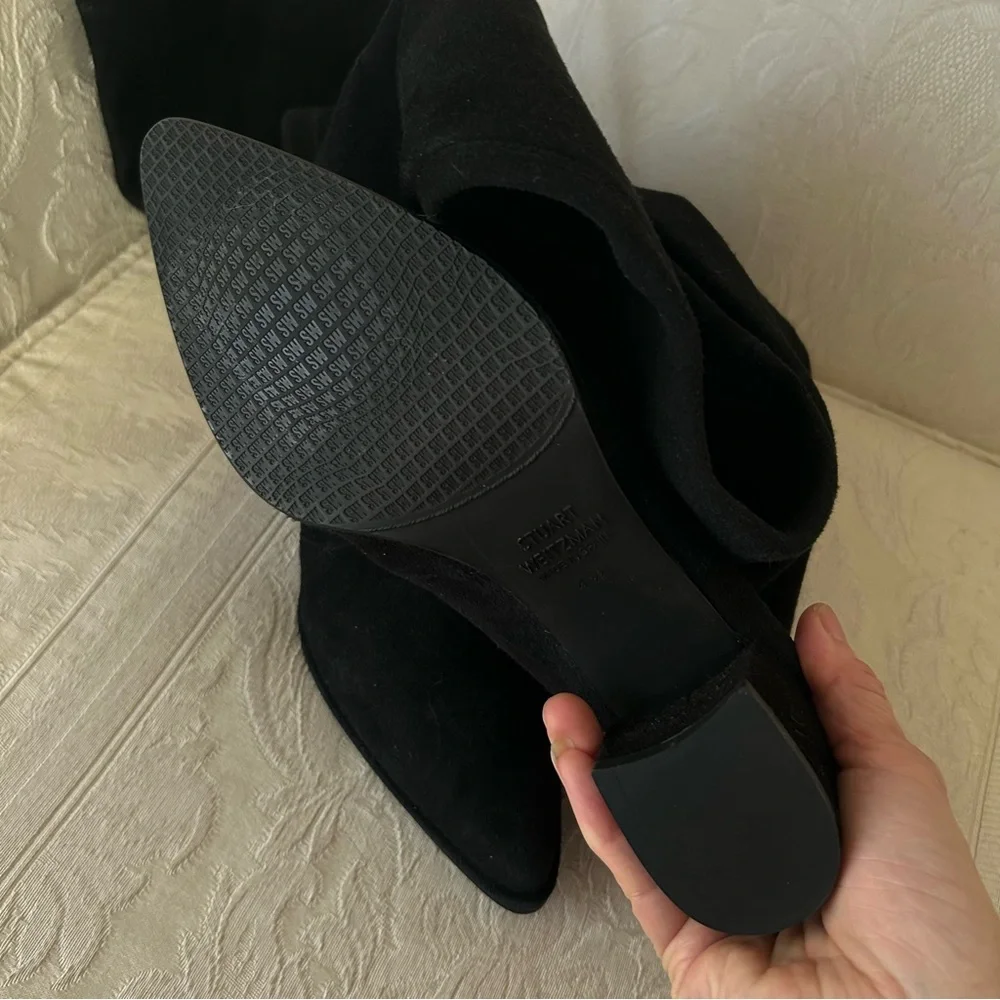 Stuart Weitzman Daphne over the knee black suede boots